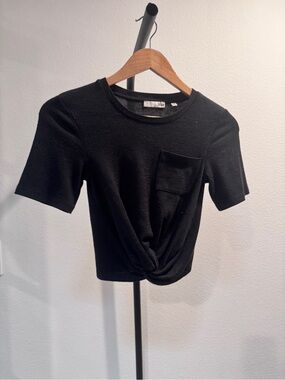 Wilfred Black Twist-Front Crop Top